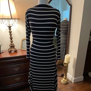 Ella Moss Boatneck Indigo/White Stripe Dress